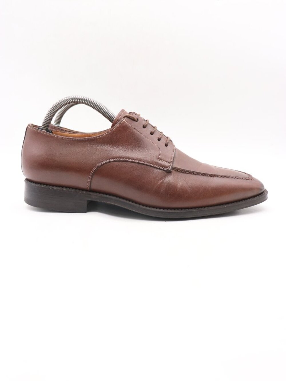 Santoni Brown Leather Moc Toe Men's Size 8.5 D Dress Shoes Made in Italy